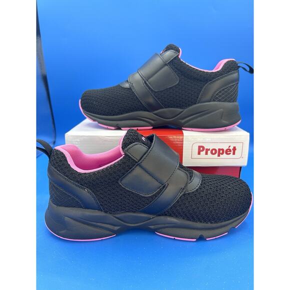 Propet Stability Shoes Black Pink X Strap Active Orthopedic Walk Women 7.5 - Picture 2 of 6